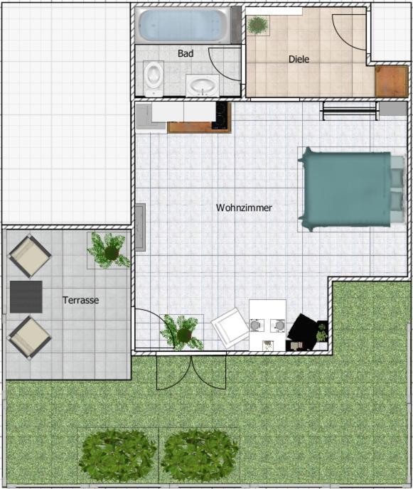 Palmen Apartment Direkt In บัดไอบ์ลิง ภายนอก รูปภาพ